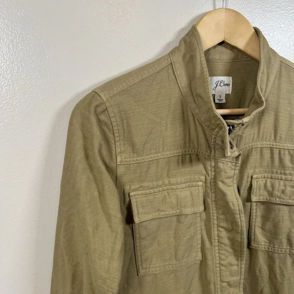 J. Crew Garment-Dyed Military Jacket Size Small Utility Field Travel Green - Picture 4 of 12